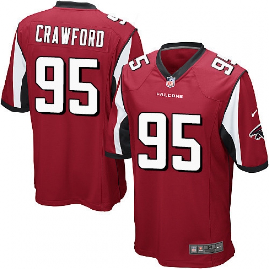 Men's Nike Atlanta Falcons 95 Jack Crawford Game Red Team Color NFL Jersey