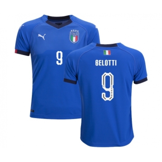 Italy 9 Belotti Home Kid Soccer Country Jersey