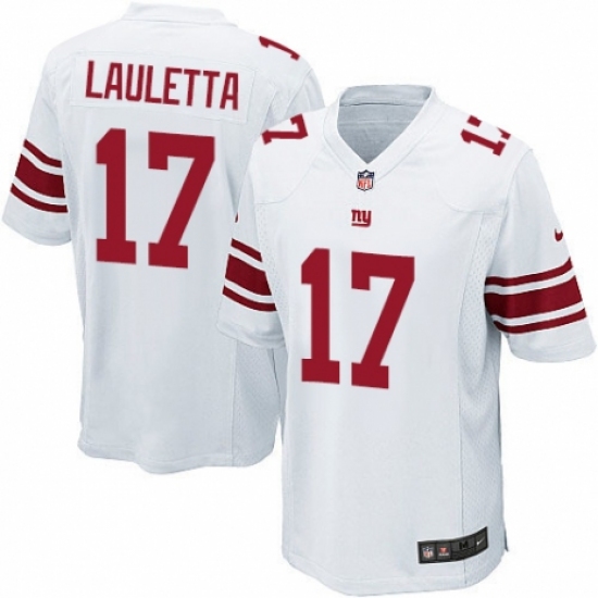 Men's Nike New York Giants 17 Kyle Lauletta Game White NFL Jersey