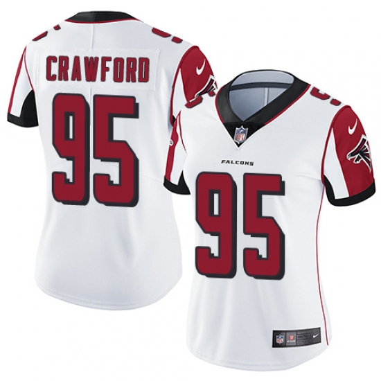 Women's Nike Atlanta Falcons 95 Jack Crawford White Vapor Untouchable Limited Player NFL Jersey