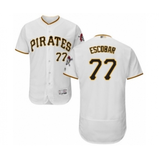 Men's Pittsburgh Pirates 77 Luis Escobar White Home Flex Base Authentic Collection Baseball Player Jersey