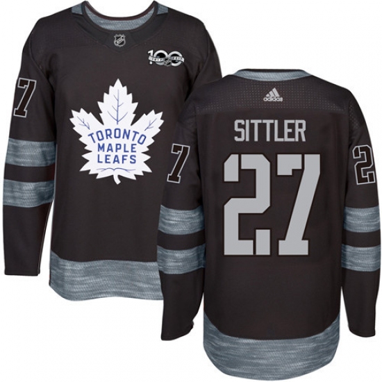 Men's Adidas Toronto Maple Leafs 27 Darryl Sittler Authentic Black 1917-2017 100th Anniversary NHL Jersey