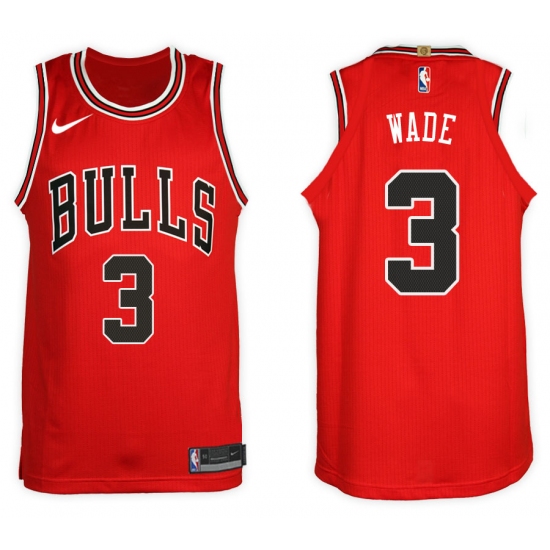 Nike NBA Chicago Bulls 3 Dwyane Wade Jersey 2017-18 New Season Red Jersey