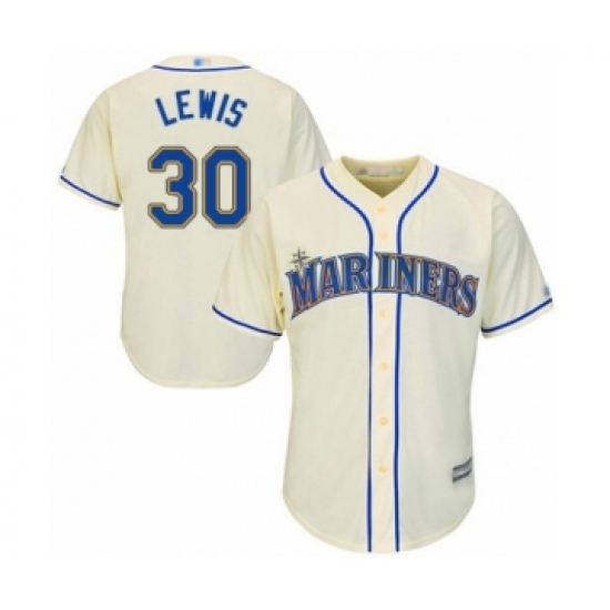 Youth Seattle Mariners 30 Kyle Lewis Authentic Cream Alternate Cool Base Baseball Player Jersey