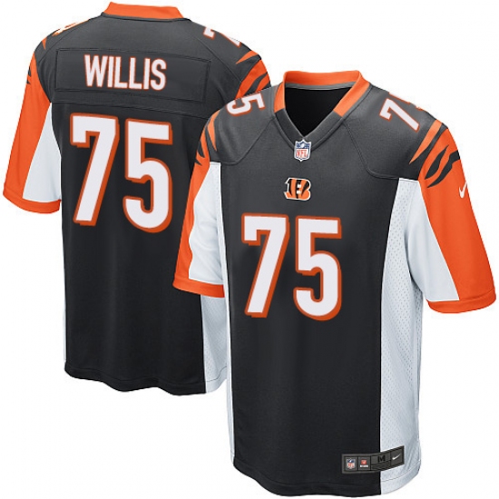 Men's Nike Cincinnati Bengals 75 Jordan Willis Game Black Team Color NFL Jersey