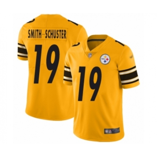 Women's Pittsburgh Steelers 19 JuJu Smith-Schuster Limited Gold Inverted Legend Football Jersey