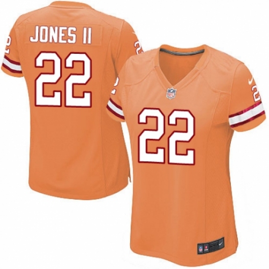 Women's Nike Tampa Bay Buccaneers 22 Ronald Jones II Limited Orange Glaze Alternate NFL Jersey
