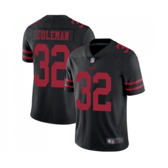 Men's San Francisco 49ers 32 Tevin Coleman Black Vapor Untouchable Limited Player Football Jersey
