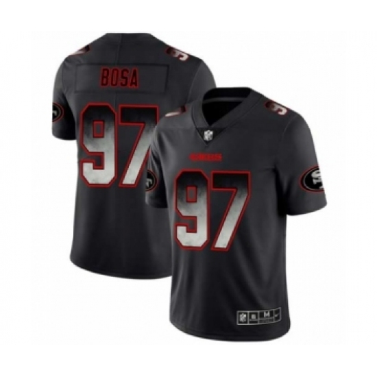 Men's San Francisco 49ers 97 Nick Bosa Black Smoke Fashion Limited Football Jersey