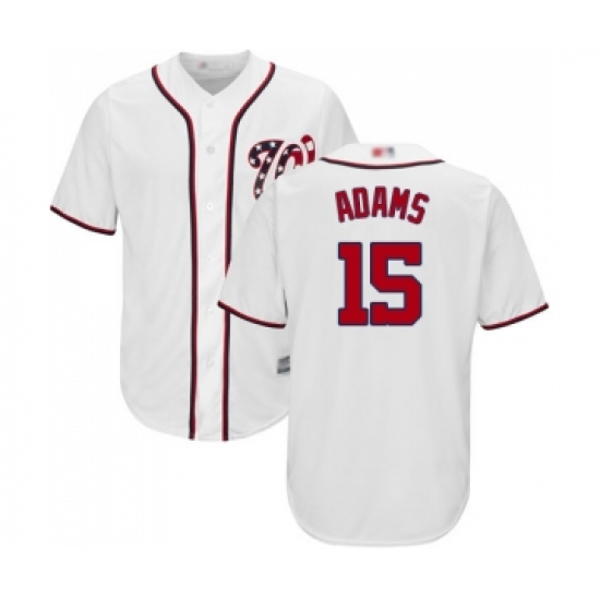 Men's Washington Nationals 15 Matt Adams Replica White Home Cool Base Baseball Jersey