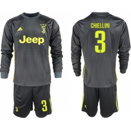 Juventus 3 Chiellini Third Long Sleeves Soccer Club Jersey
