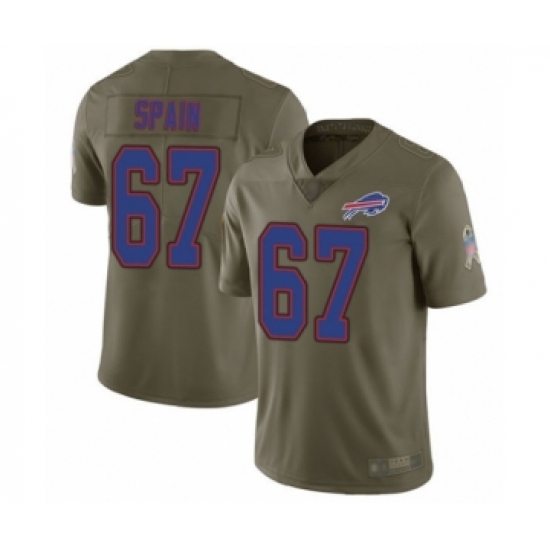 Youth Buffalo Bills 67 Quinton Spain Limited Olive 2017 Salute to Service Football Jersey