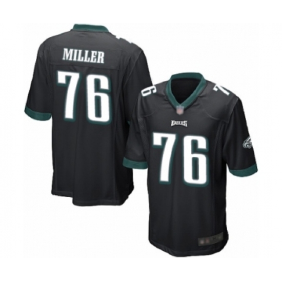 Men's Philadelphia Eagles 76 Shareef Miller Game Black Alternate Football Jersey