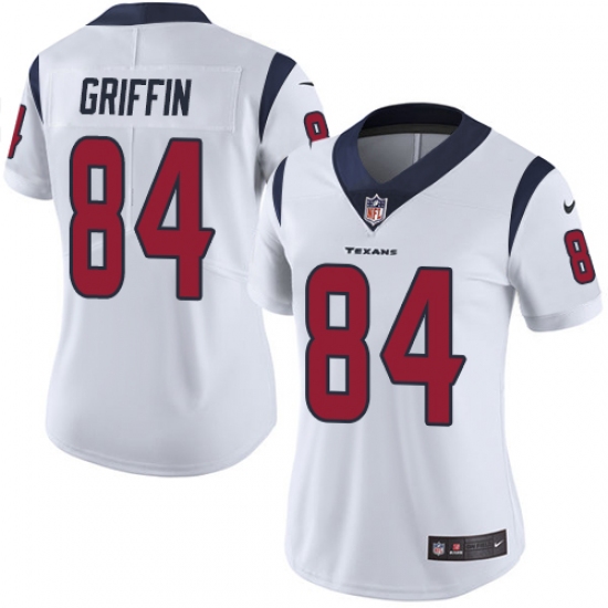 Women's Nike Houston Texans 84 Ryan Griffin Elite White NFL Jersey