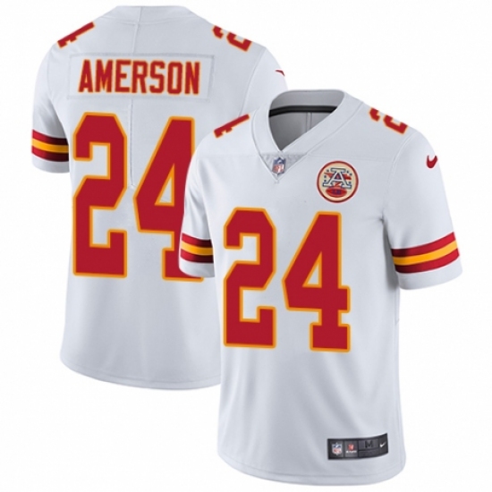 Men's Nike Kansas City Chiefs 24 David Amerson White Vapor Untouchable Limited Player NFL Jersey