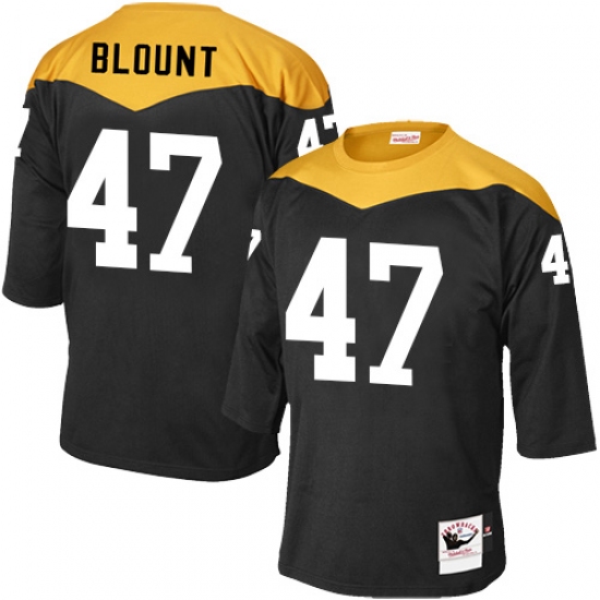 Men's Mitchell and Ness Pittsburgh Steelers 47 Mel Blount Elite Black 1967 Home Throwback NFL Jersey