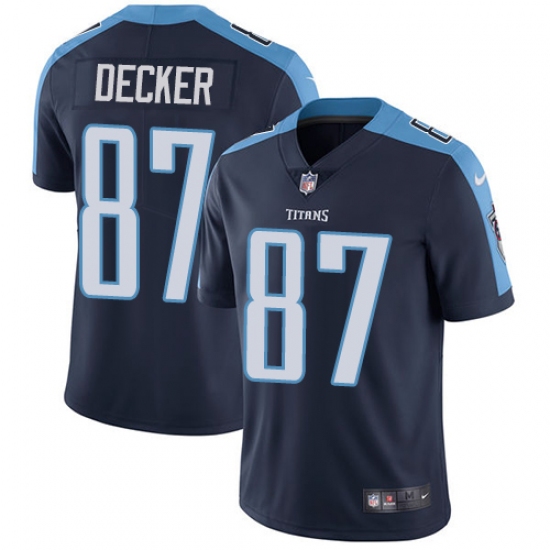 Youth Nike Tennessee Titans 87 Eric Decker Navy Blue Alternate Vapor Untouchable Limited Player NFL Jersey