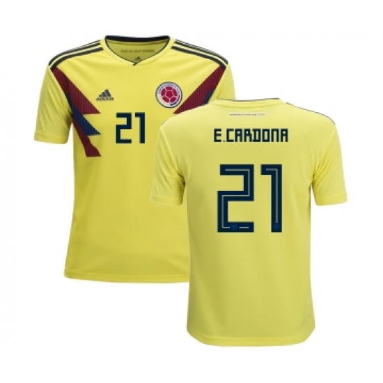 Colombia 21 E.Cardona Home Kid Soccer Country Jersey