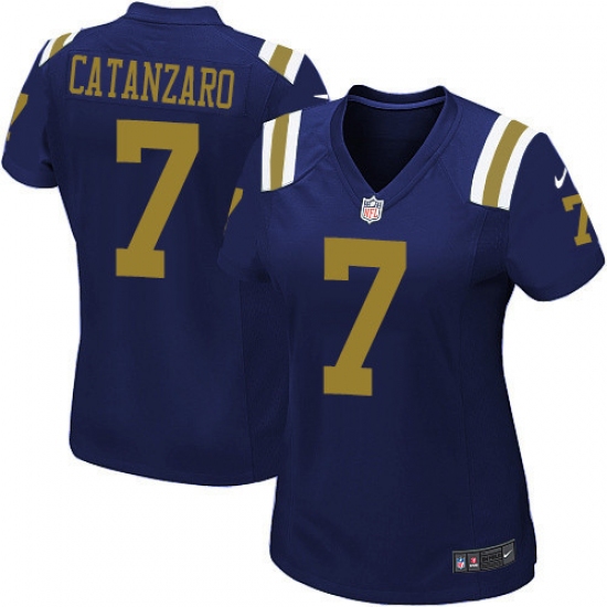 Women's Nike New York Jets 7 Chandler Catanzaro Limited Navy Blue Alternate NFL Jersey
