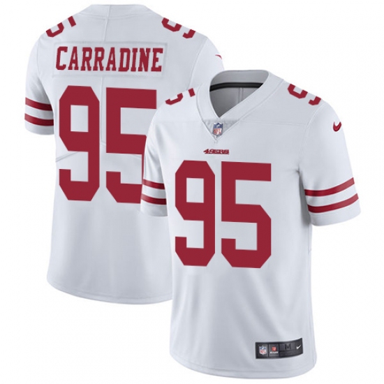 Youth Nike San Francisco 49ers 95 Cornellius Carradine White Vapor Untouchable Limited Player NFL Jersey