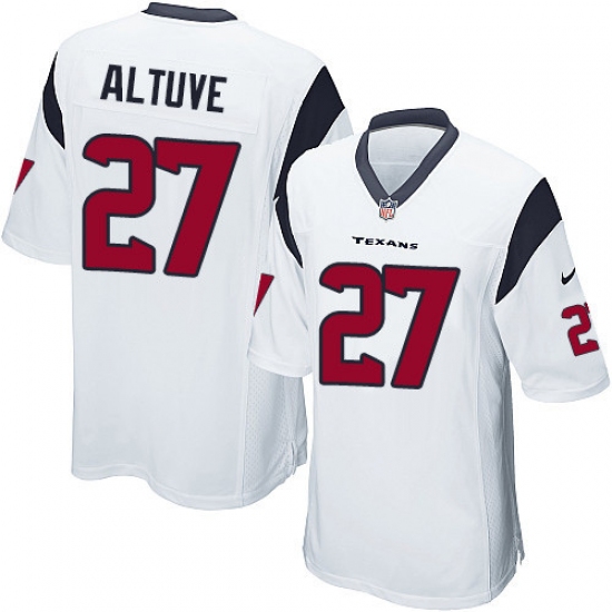 Men's Nike Houston Texans 27 Jose Altuve Game White NFL Jersey