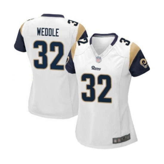 Women's Los Angeles Rams 32 Eric Weddle Game White Football Jersey