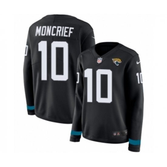 Women's Nike Jacksonville Jaguars 10 Donte Moncrief Limited Black Therma Long Sleeve NFL Jersey