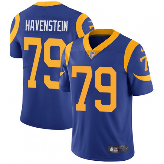 Men's Nike Los Angeles Rams 79 Rob Havenstein Royal Blue Alternate Vapor Untouchable Limited Player NFL Jersey