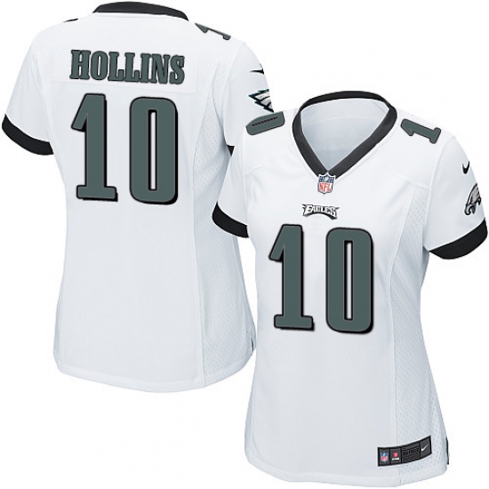 Women's Nike Philadelphia Eagles 10 Mack Hollins Game White NFL Jersey