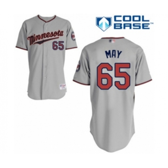 Women's Minnesota Twins 65 Trevor May Authentic Grey Road Cool Base Baseball Player Jersey