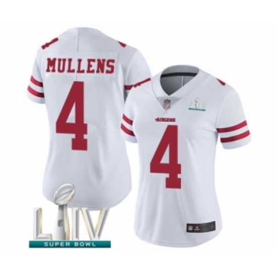 Women's San Francisco 49ers 4 Nick Mullens White Vapor Untouchable Limited Player Super Bowl LIV Bound Football Jersey