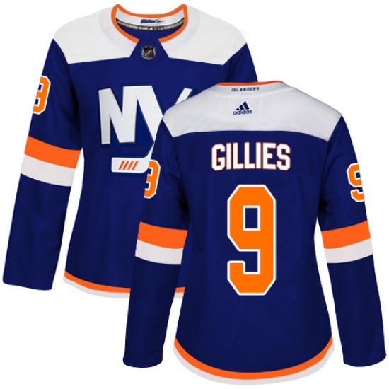 Women's Adidas New York Islanders 9 Clark Gillies Premier Blue Alternate NHL Jersey