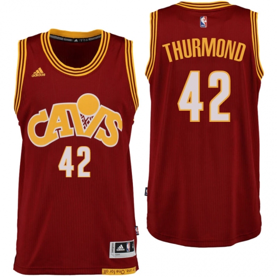Cleveland Cavaliers 42 Nate Thurmond Hardwood Classic Throwback Red Swingman Jersey