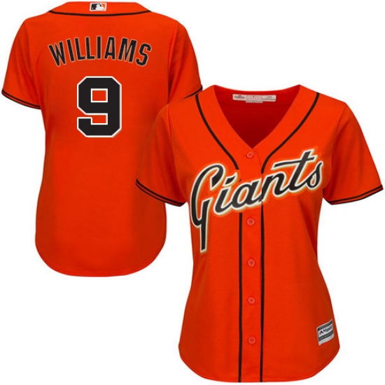 Women's Majestic San Francisco Giants 9 Matt Williams Authentic Orange Alternate Cool Base MLB Jersey