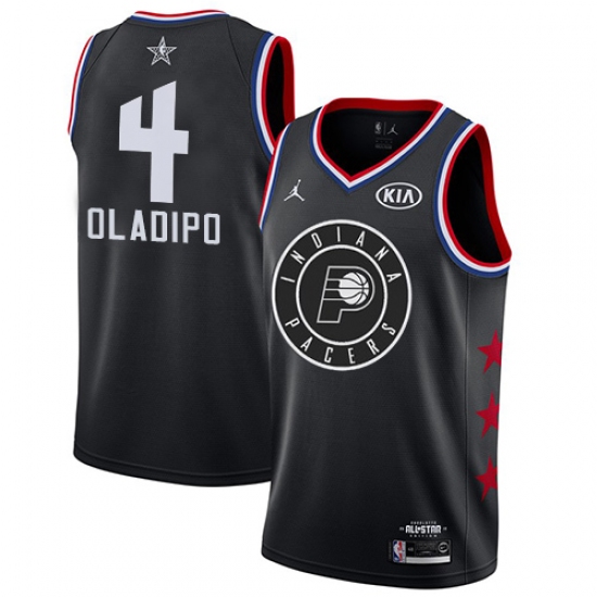 Men's Nike Indiana Pacers 4 Victor Oladipo Black NBA Jordan Swingman 2019 All-Star Game Jersey