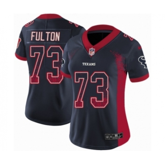 Women's Nike Houston Texans 73 Zach Fulton Limited Navy Blue Rush Drift Fashion NFL Jersey