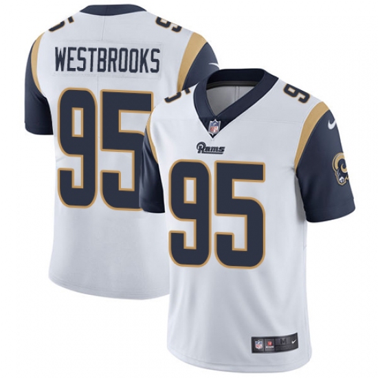 Men's Nike Los Angeles Rams 95 Ethan Westbrooks White Vapor Untouchable Limited Player NFL Jersey