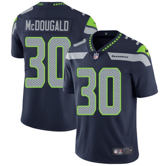 Men's Nike Seattle Seahawks 30 Bradley McDougald Steel Blue Team Color Vapor Untouchable Limited Player NFL Jersey