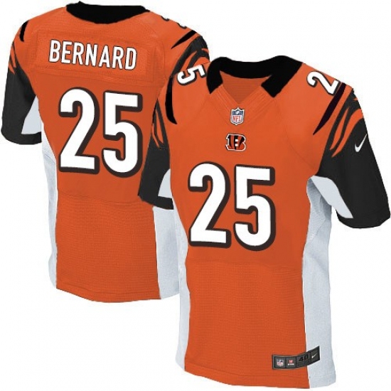 Men's Nike Cincinnati Bengals 25 Giovani Bernard Elite Orange Alternate NFL Jersey