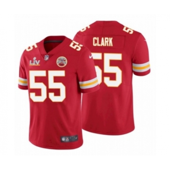 Men'sKansas City Chiefs 55 Frank Clark Red 2021 Super Bowl LV Jersey