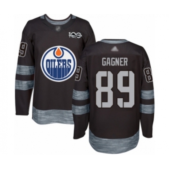 Men's Edmonton Oilers 89 Sam Gagner Authentic Black 1917-2017 100th Anniversary Hockey Jersey