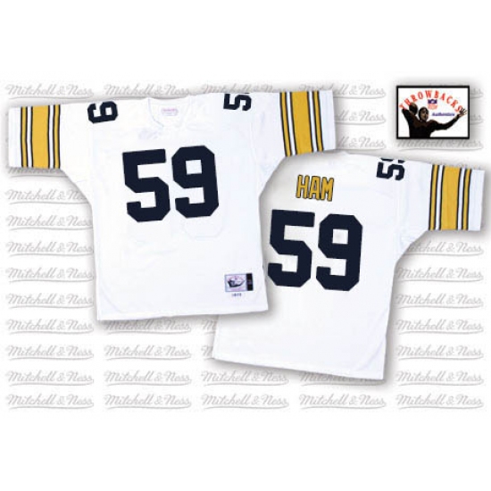 Mitchell And Ness Pittsburgh Steelers 59 Jack Ham White Authentic Throwback NFL Jersey