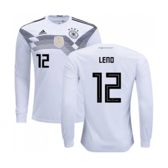 Germany 12 Leno White Home Long Sleeves Soccer Country Jersey