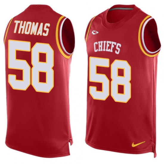 Men's Nike Kansas City Chiefs 58 Derrick Thomas Limited Red Player Name & Number Tank Top NFL Jersey