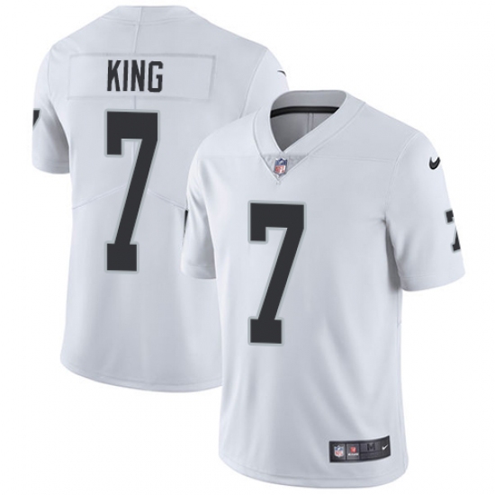 Youth Nike Oakland Raiders 7 Marquette King Elite White NFL Jersey