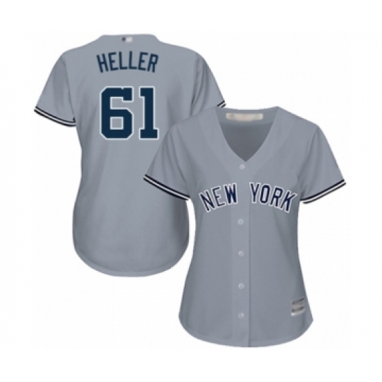 Women's New York Yankees 61 Ben Heller Authentic Grey Road Baseball Player Jersey