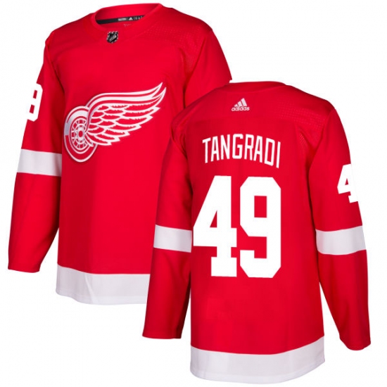 Men's Adidas Detroit Red Wings 49 Eric Tangradi Premier Red Home NHL Jersey