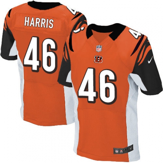 Men's Nike Cincinnati Bengals 46 Clark Harris Orange Elite Player NFL Jersey