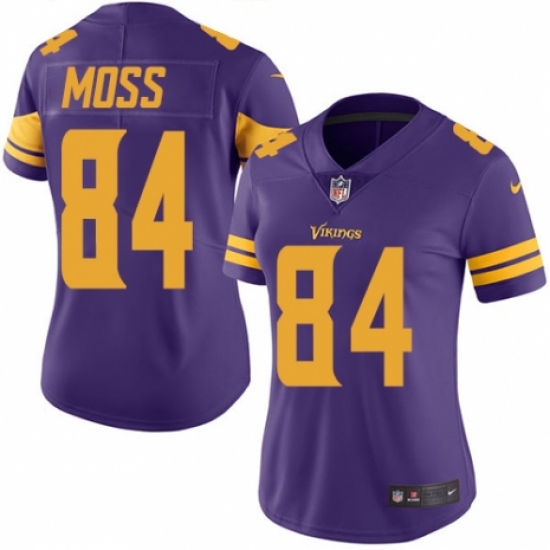 Women's Nike Minnesota Vikings 84 Randy Moss Limited Purple Rush Vapor Untouchable NFL Jersey
