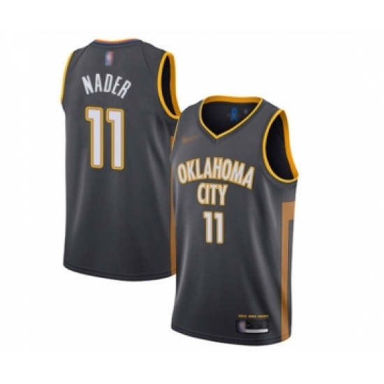 Men's Oklahoma City Thunder 11 Abdel Nader Swingman Charcoal Basketball Jersey - 2019-20 City Edition